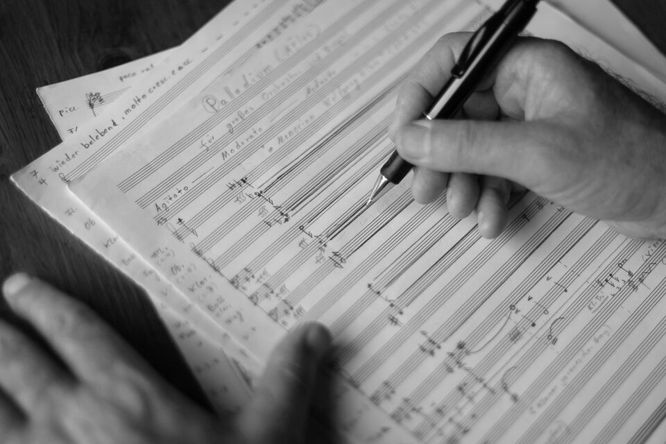 Andreas Staffel composing (Photo: Frank Bertram, frankbertram.com)